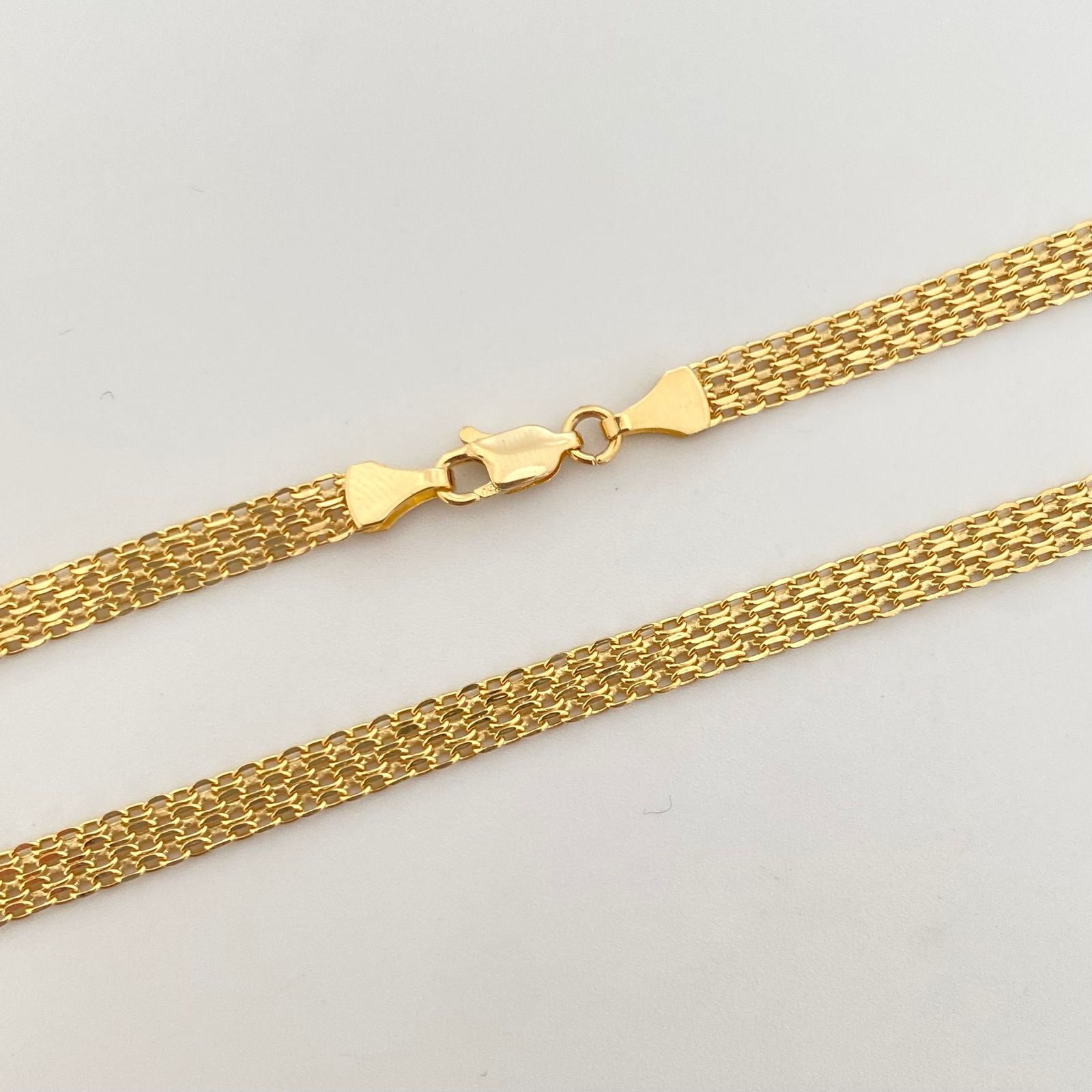 Cadena It china doble carril Oro amarillo 18k +1 / 7,55 Gr / 4,55 mm / 60 Cm